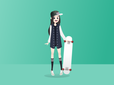 I like skateboarding girl monk，beautiful，girl