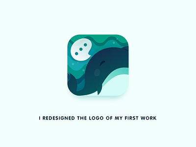I redesigned the logo of my first work. app icon logo monk social ui whale