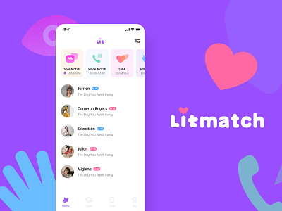 LitMatch ｜ Z世代匿名匹配互动社交应用 litmatch logo logo，icon，app，ui，monk，game match monk ui