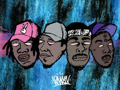 BLU HOUSEPARTY 2 cartoon hiphop rappers underground