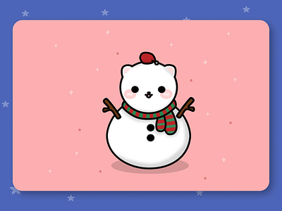 ☃️Christmas Snow Cat Vector Illustration