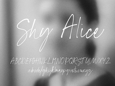 Signature font - Shy Alice branding design font logo signature typography