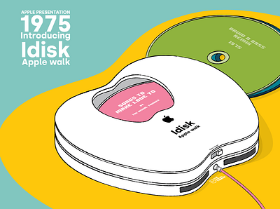 Idisk Apple walk apple apple design apple music branding creative design illustraion illustration illustration art illustration digital illustrations illustrator less is more music retro retro art retro design