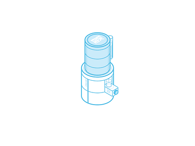 Watertank blue creative design illustration isometric less is more water white