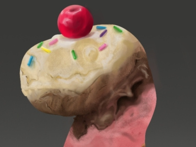 ice cream dino - detail shot animation digital art illustration texture artist