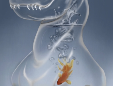 fish bowl dino - detail animation digital art illustration texture artist