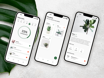 Plant Care App app design graphic design mobile ui ux