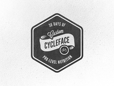Cycleface Badge badge bicycle bikes brightface crest cycleface cycling grey lavenderia leaguegothic logo nutrition ribbon seal sticker texture