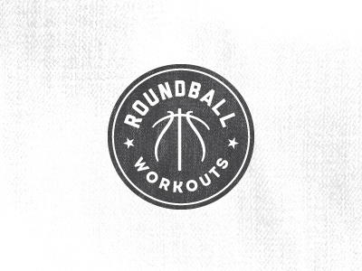 Roundball Workouts 3 basketball circle dark light lines logo roundball star texture vintage workouts