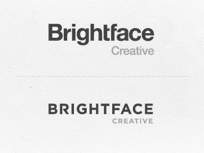 Brightface Logo. Helvetica or Gotham? agency black bold brightface caps development gotham helvetica logo texture titlecase web white