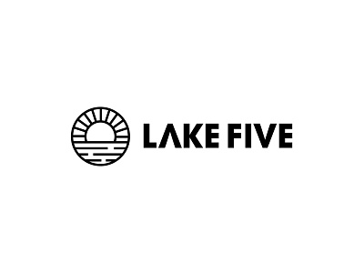 Lake Five bold five lake logo logodesign logomark mark reflection simple sun water