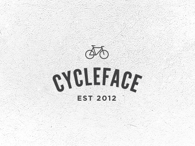 Cycleface Logo 2012 arc arch bicycle bike clean cycle cycling est face fixie gotham grunge icon identity leaguegothic logo mountain mountainbike road roadbike simple subtle texture type typelogo typography