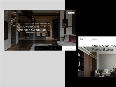 Bau—House Hotel Website booking branding concept design desktop hotels interaction room booking type ui web web design website