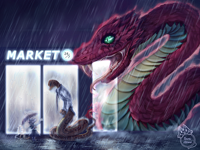 animal instinct animalcharacter anime cg character characterdesign illustration monsters original rain snake