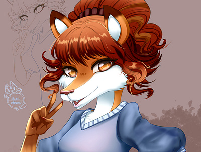 foxy lady 2d animalcharacter cartoon characterdesign cuteanimal fox furry