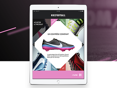 Nike Football - Tablet/Mobile applicaton design football mobile nike ronaldo shoes soccer sports tablet ui ux