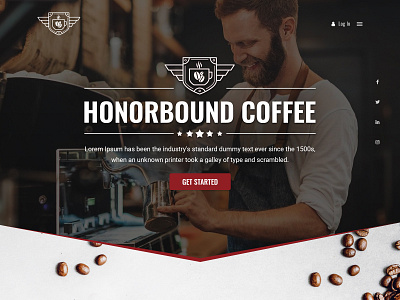 Honorbound Coffee typography webdesign