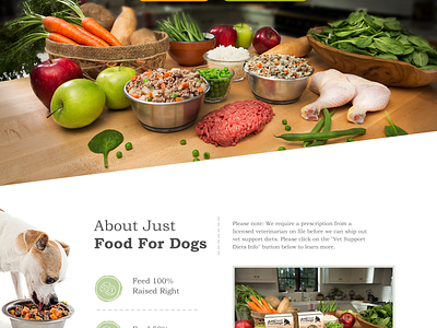 Just Food For Dogs website