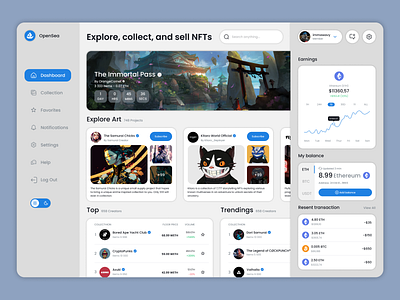 NFT Dashboard Design dashboard design marketplace nft nft dasboard nft dashboard marketplace nft marketplace ui ux uxui design web design