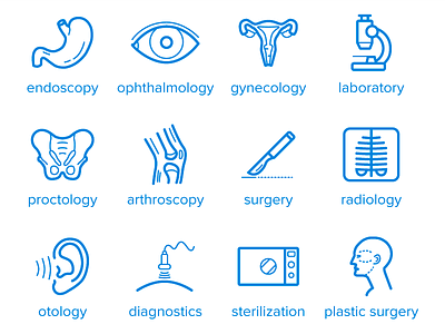 Medical Icon gynecology healthcare icon laboratory medical outline radiology surgery