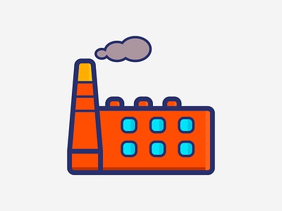 Factory factory icon illustration