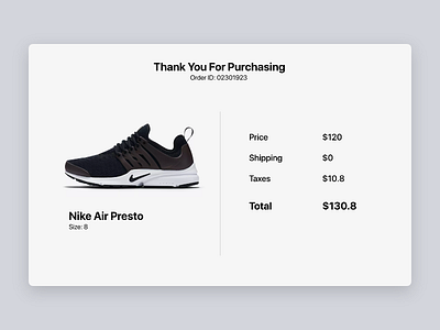 #dailyui#017, Email Receipt