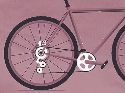 Straggler Crop art print bicycle bike halftone surly vector