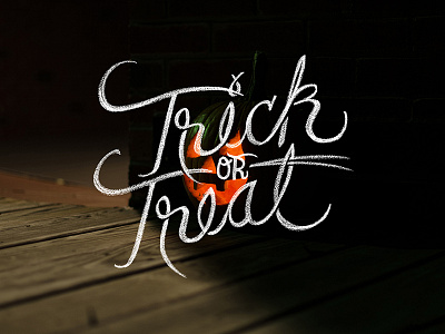 Trick Or Treat chalk design halloween hand drawn hand lettered ithaca lettering photography pumpkin type typesprint typography