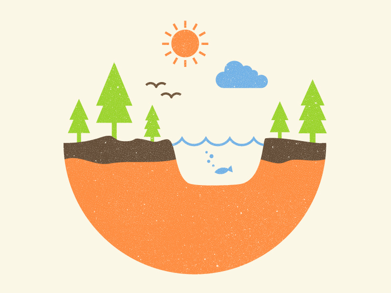 Mini Environment Infographic globe illustration infographic texture tree world nature environment landscape vector water clouds