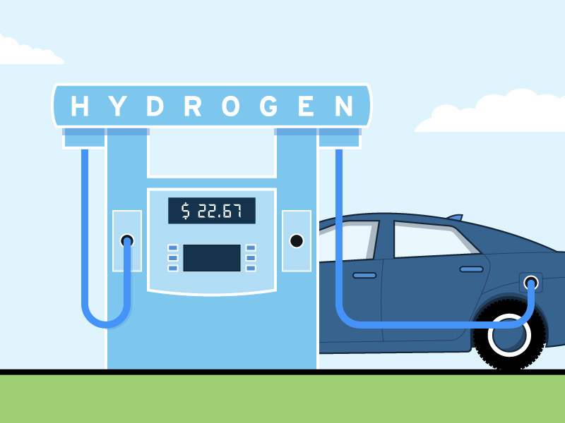 Hydrogen Fueling Station environmental vector gas station car illustration fuel hydrogen