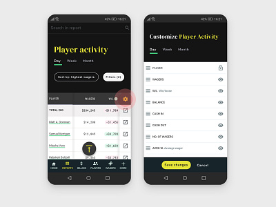 Mobile data tables - Customising rows bottom nav bottom navigation data flat floating action button floating button high fidelity prototype prototype animation table tables ui ui ux uidesign ux
