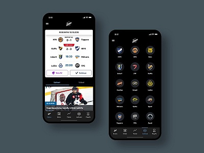 Liiga - Hockey App hockey mobile app design sport sport app