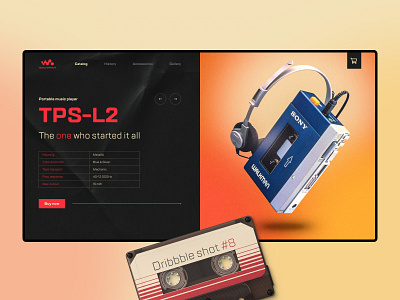 Walkman TPS L2 concept design history music old player portable red retro ux ui walkman