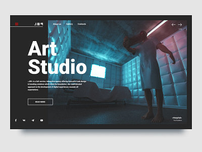 Art studio 3d agency blue cinema 4d dark design portfolio