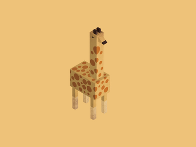 Collection of animals: giraffe animals design flatline giraffe isometric zoo