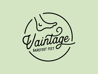 Vaintage. Barefoot Feet brand branding design feet flat grape logo wine