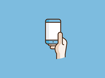 Phone blue color design flat icon illustration line phone