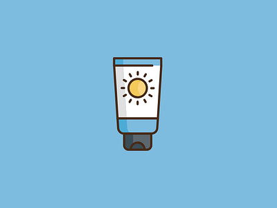 Sun Cream color cream design flat icon line solar sun suncream