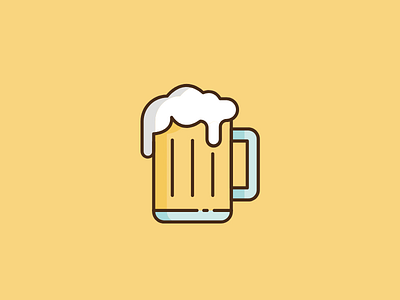 Beer beer color design drink flat food icon line