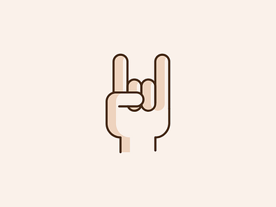 Rock hand color design flat hand icon line rock