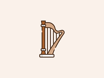 Symphonic design flat harp icon line music symphonic