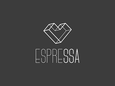 Espressa architecture brand branding flat heart line logo minimal