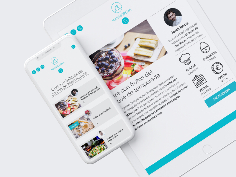 Marimorena’s site web ux animation ux ui site icon home food design