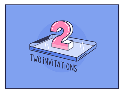 2 Dribbble Invites draft dribbble give icon illustration invitation invitations invite invites mobile