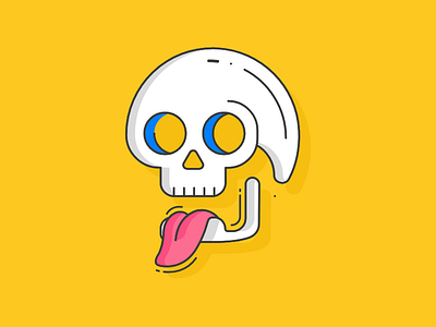 WTF creative design flat illustration inspiration mouth playful skull tongue