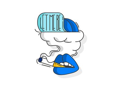 Let Me Be cap creative design flat illustration inspiration lips mouth smoking