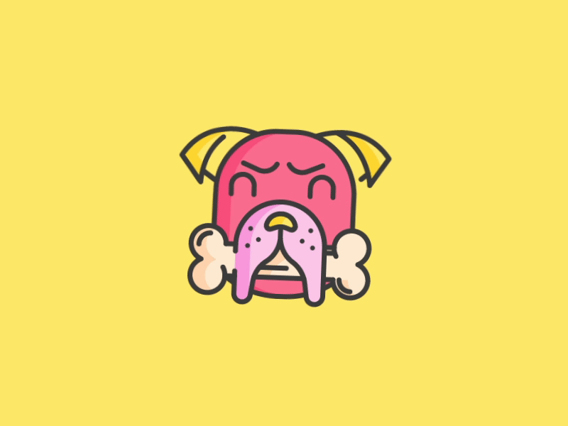 Collection of gif: Dog aftereffects animation design dog flat icon illustration line motiongraphics vector