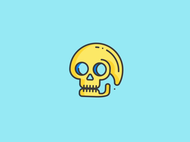 Collection of gif: Skull aftereffects animation design flat icon illustration line motiongraphics skull vector