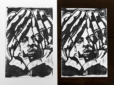 Jay-Z - Linoleum Block Print block print handmade hip hop hip-hop hiphop hova jay z jay-z lino print linocut linoleum linoprint print printmaking sean carter sean carter