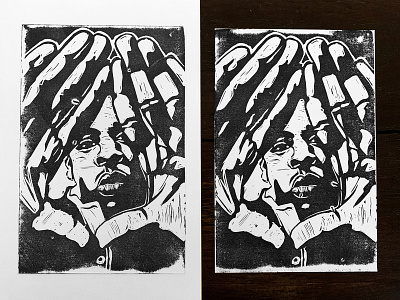 Jay-Z - Linoleum Block Print